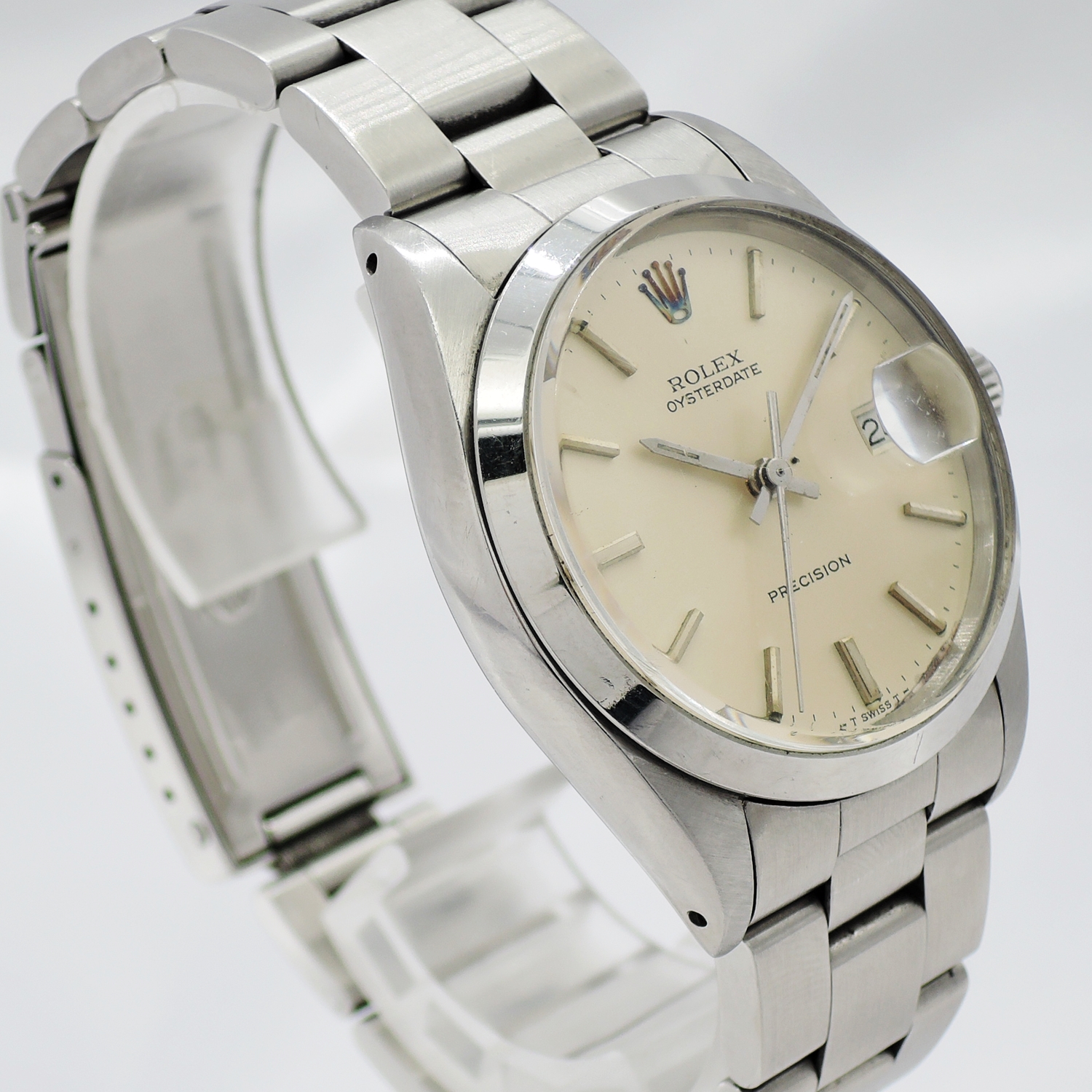 ロレックス オイスターパーペチュアルデイト 6694 シルバー HW 16.5cm ROLEX Oyster Perpetual Date Silver C006975のイメージ画像