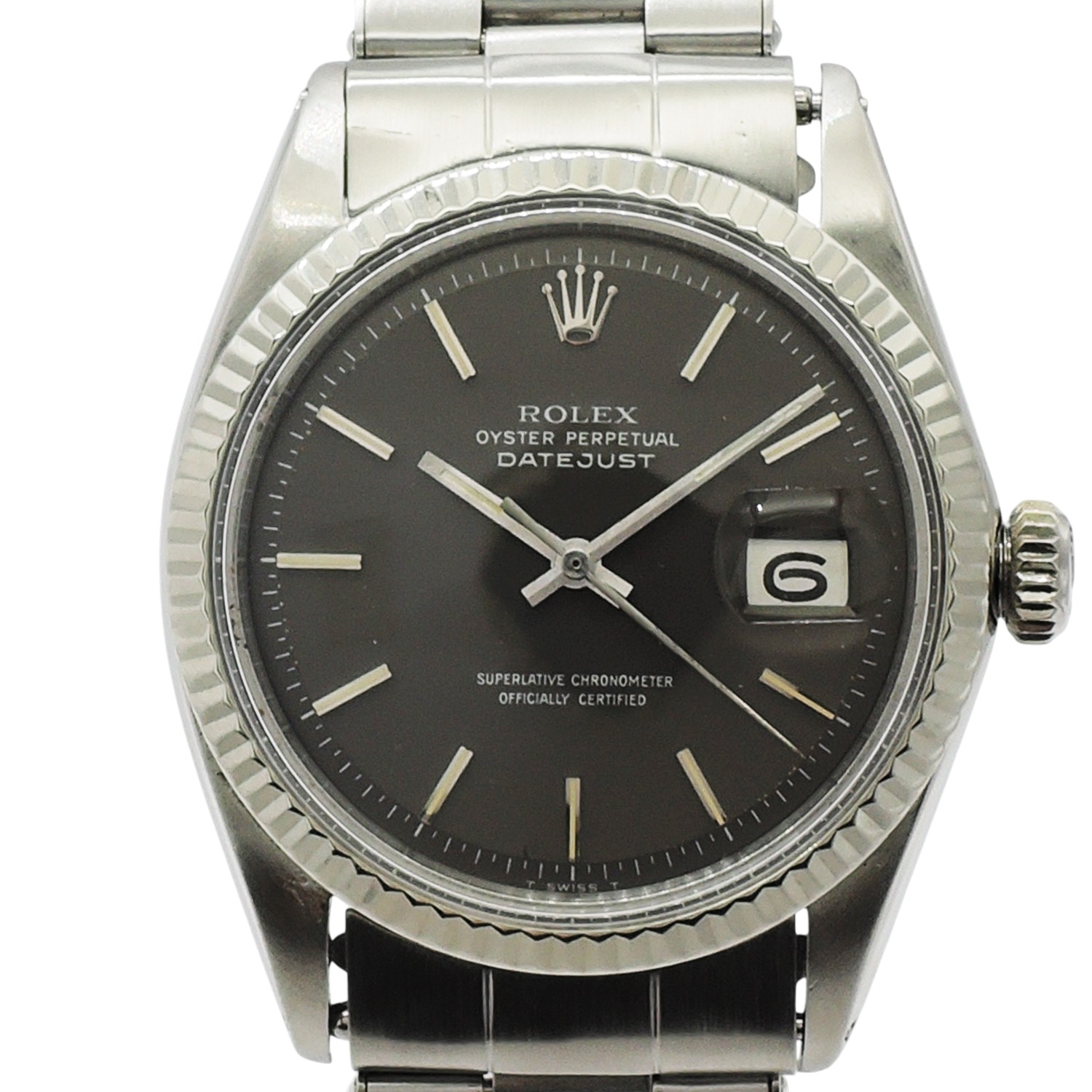ロレックス デイトジャスト 36 1601/4 黒文字盤 AT 17.5cm ROLEX Date-Just 36 black C006360のイメージ画像