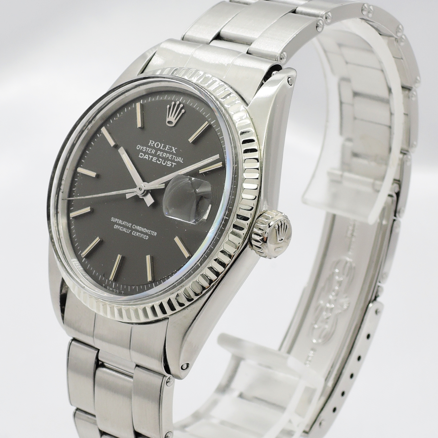 ロレックス デイトジャスト 36 1601/4 黒文字盤 AT 17.5cm ROLEX Date-Just 36 black C006360のイメージ画像