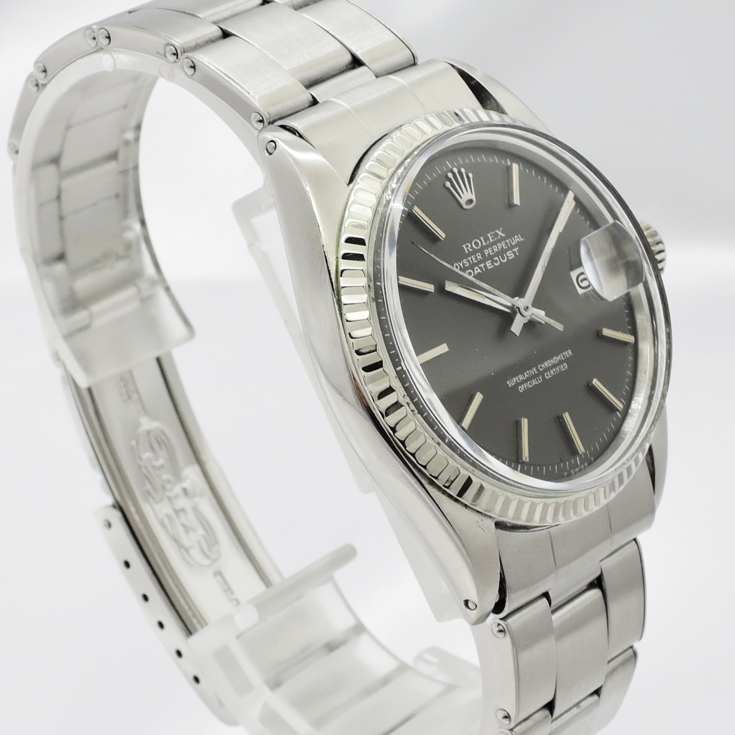 ロレックス デイトジャスト 36 1601/4 黒文字盤 AT 17.5cm ROLEX Date-Just 36 black C006360のイメージ画像