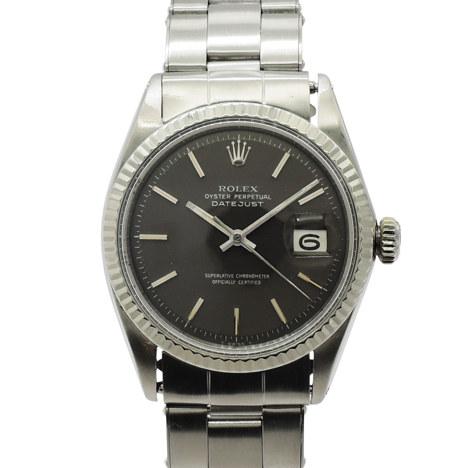 ロレックス デイトジャスト 36 1601/4 黒文字盤 AT 17.5cm ROLEX Date-Just 36 black C006360