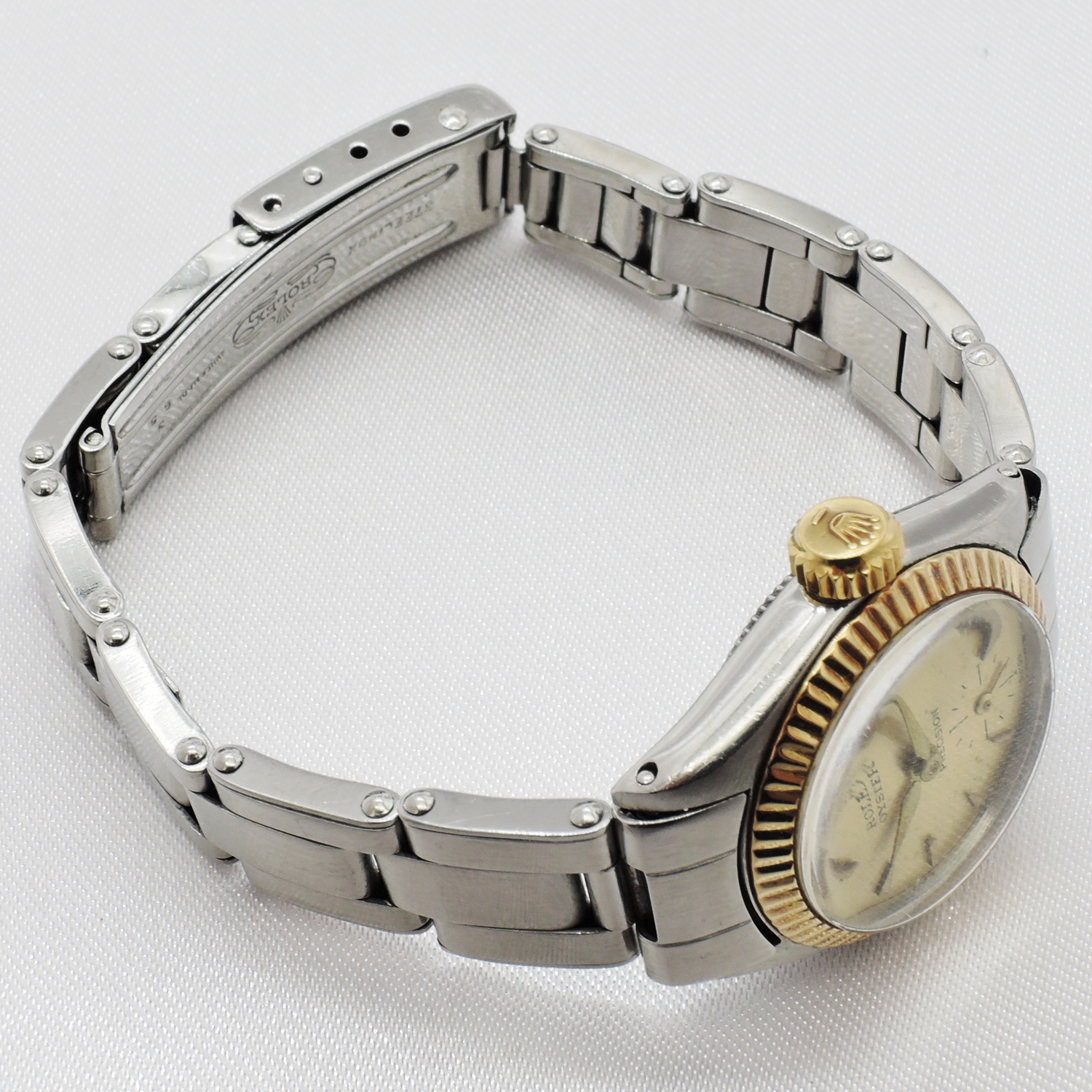 ロレックス オイスタープレシジョン 6525 シャンパン文字盤 HW 14cm ROLEX Oyster Precision Date Champagne C005754のイメージ画像