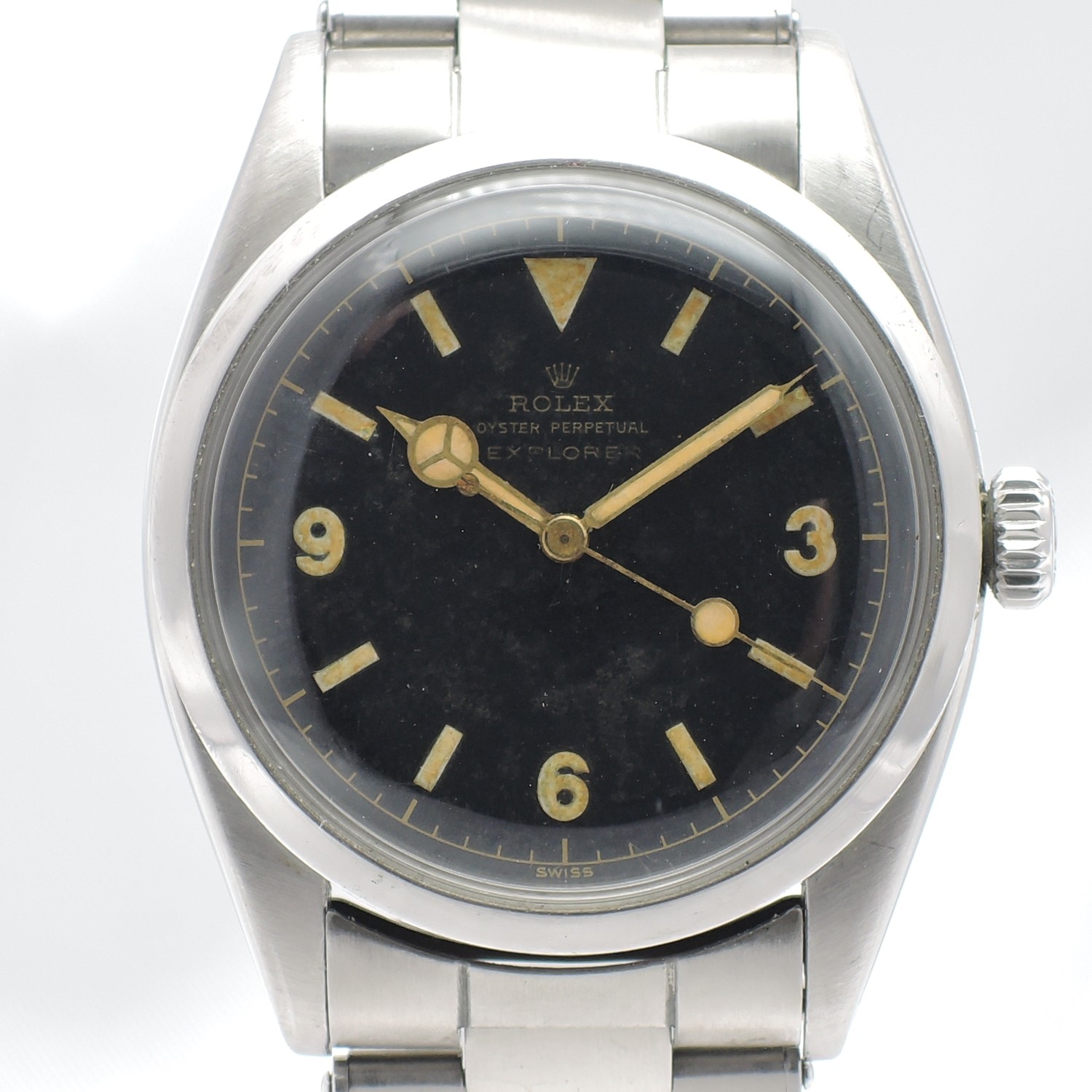 ロレックス 初期 エクスプローラーⅠ 6150 ブラック文字盤 17cm AT ROLEX ExplorerⅠ 36 Black Dial C007967のイメージ画像