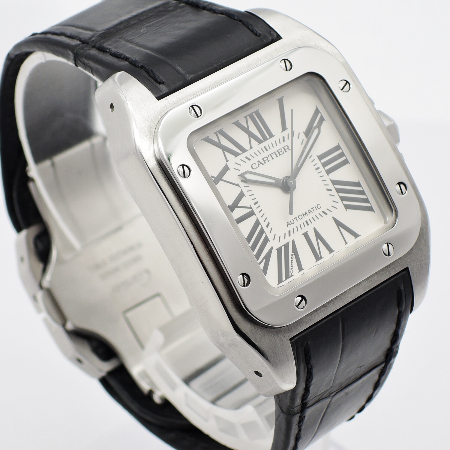 カルティエ サントス 100 MM W20106X8 白 ホワイト 17㎝ 2009年保証書 Cartier Santos 100 MM WhiteRoman C005905のイメージ画像