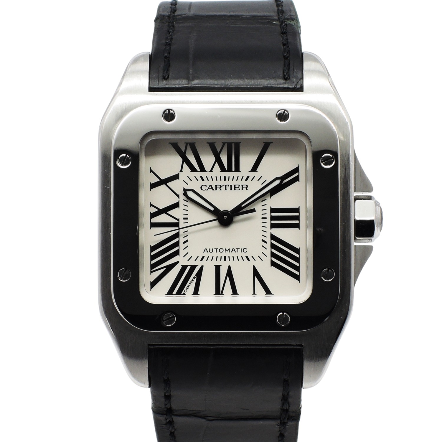 カルティエ サントス 100 MM W20106X8 白 ホワイト 17㎝ 2009年保証書 Cartier Santos 100 MM WhiteRoman C005905