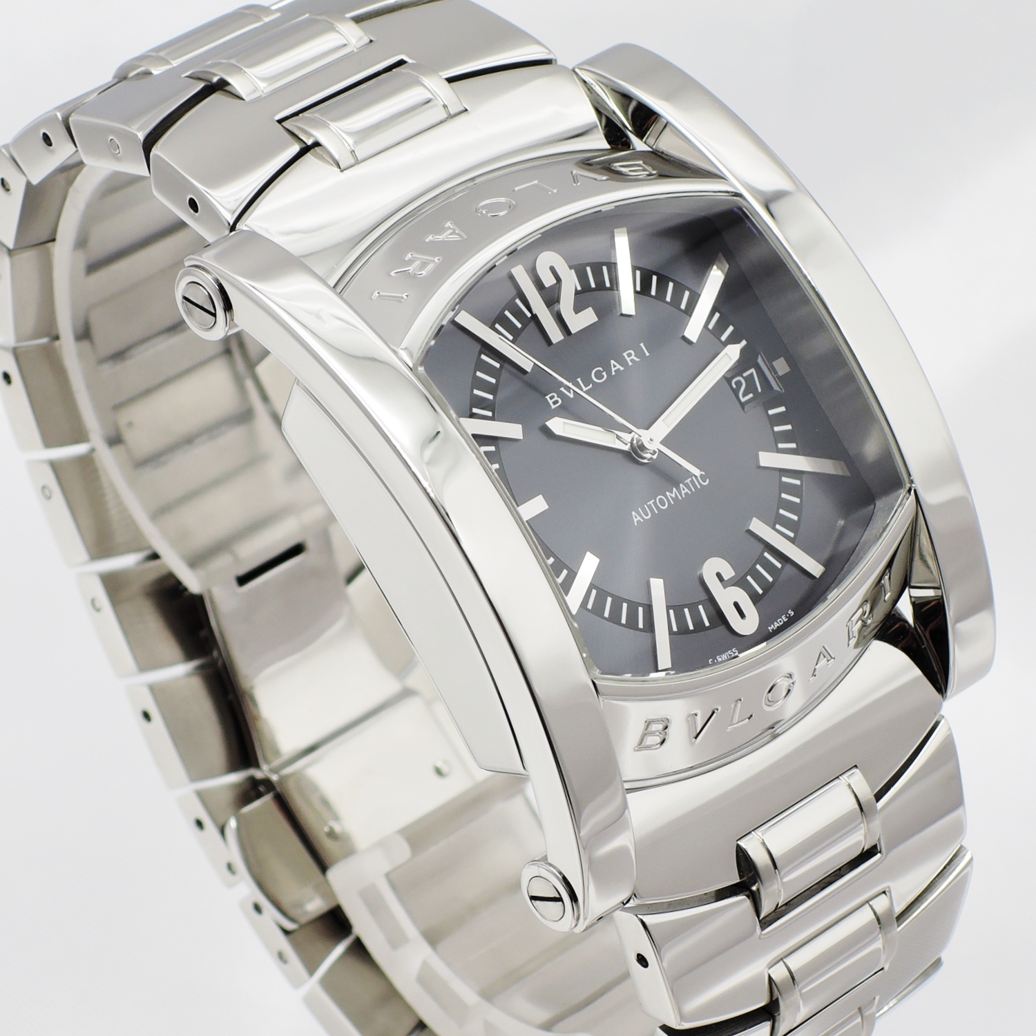 ブルガリ アショーマ AA48S 黒文字盤 AT 17.5cm BVLGARI Assioma C008257のイメージ画像