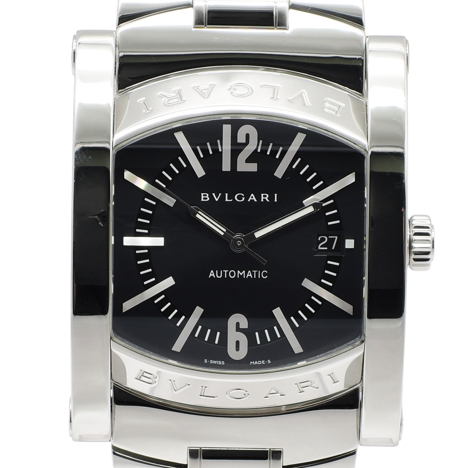 ブルガリ アショーマ AA48S 黒文字盤 AT 17.5cm BVLGARI Assioma C008257のイメージ画像