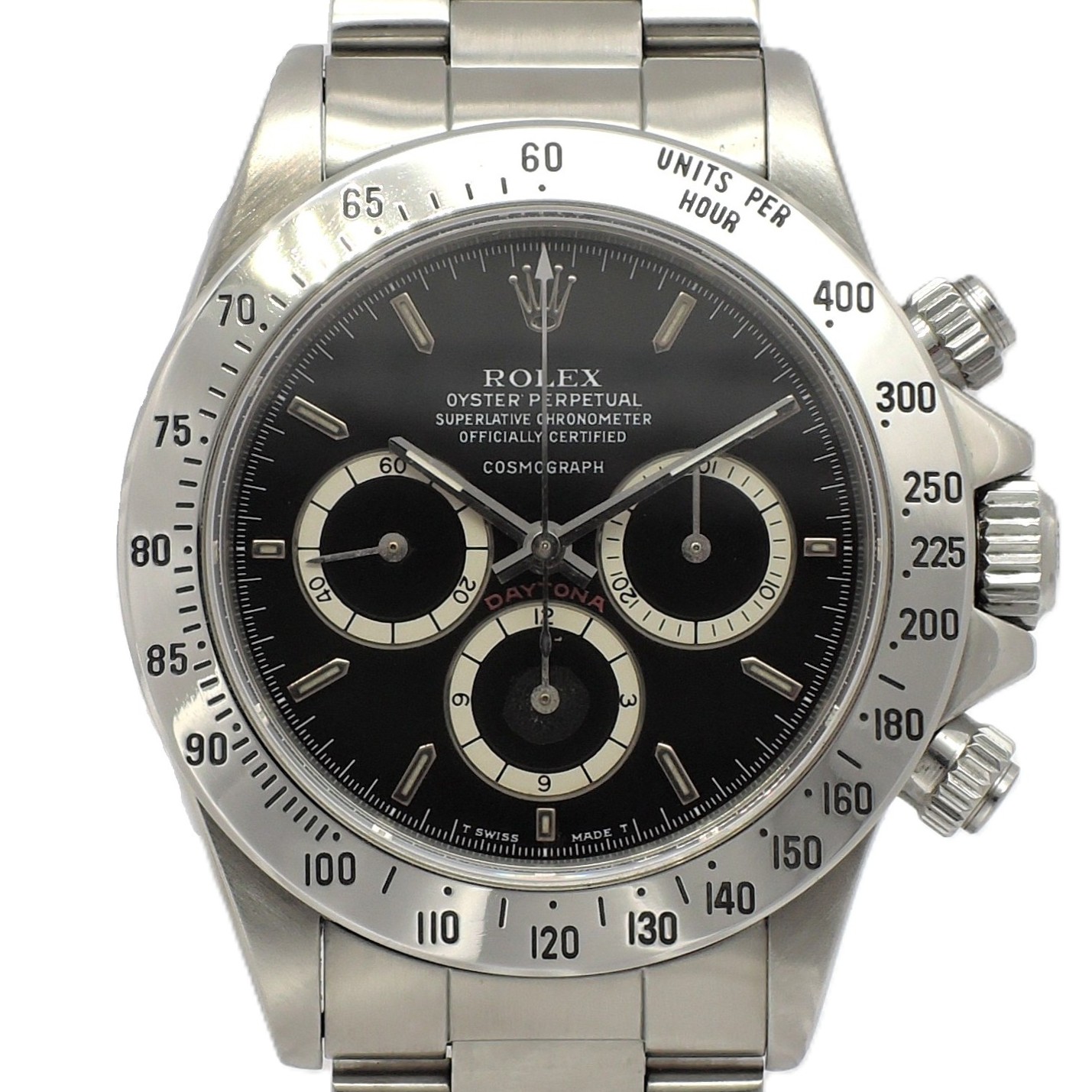 ロレックス デイトナ 16520 黒 L番 225タキ/逆6/段落ち 19.5cm AT ROLEX Daytona Black Floating Cosmograph C008690のイメージ画像