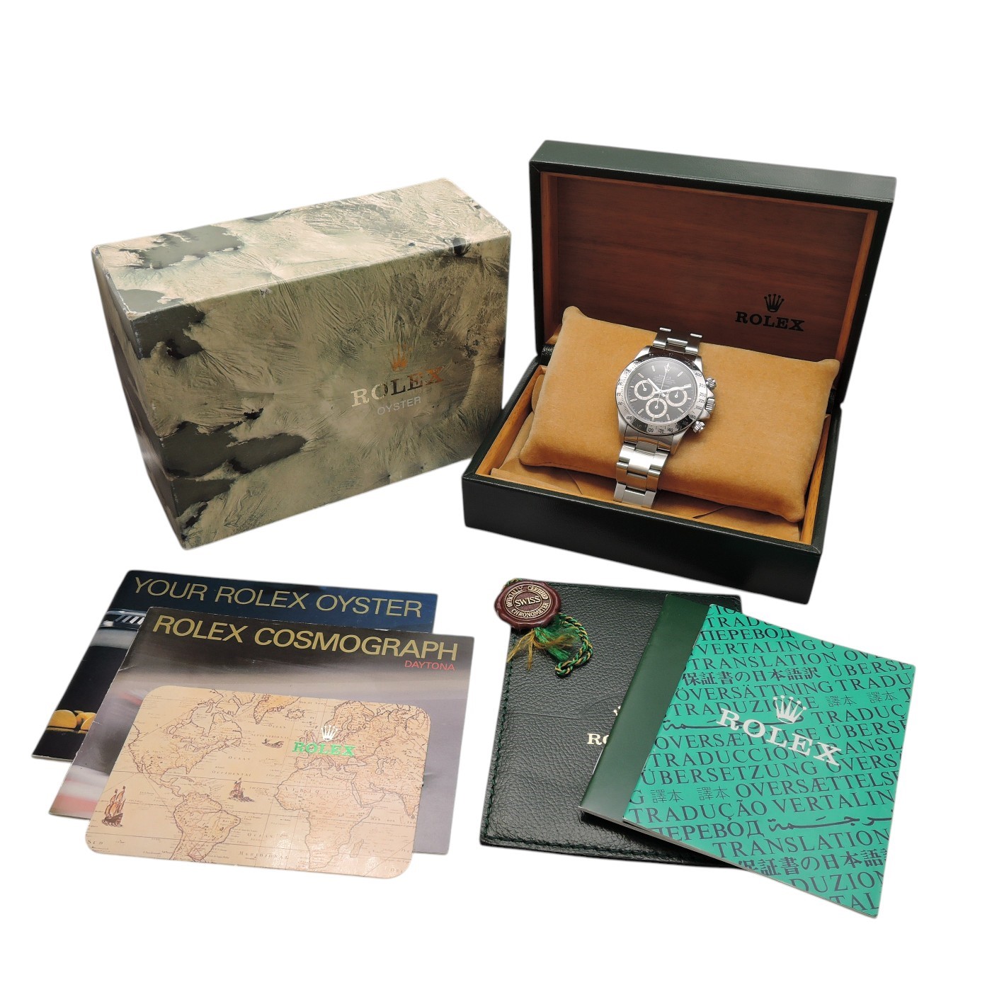 ロレックス デイトナ 16520 黒 L番 225タキ/逆6/段落ち 19.5cm AT ROLEX Daytona Black Floating Cosmograph C008690のイメージ画像