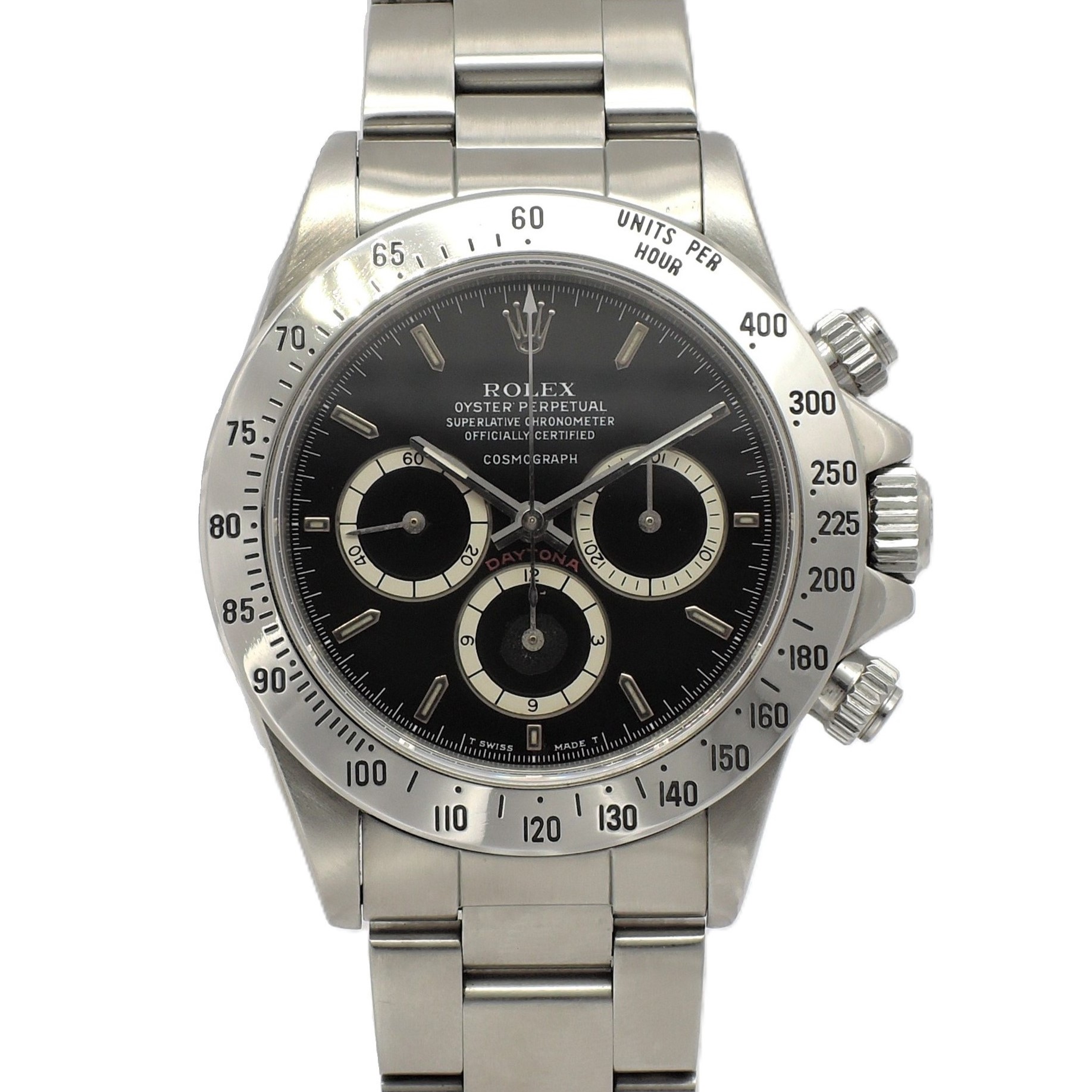 ロレックス デイトナ 16520 黒 L番 225タキ/逆6/段落ち 19.5cm AT ROLEX Daytona Black Floating Cosmograph C008690