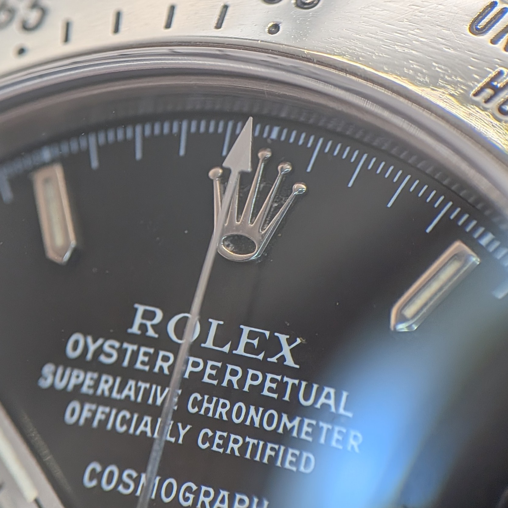 ロレックス デイトナ 16520 黒 L番 225タキ/逆6/段落ち 19.5cm AT ROLEX Daytona Black Floating Cosmograph C008690のイメージ画像