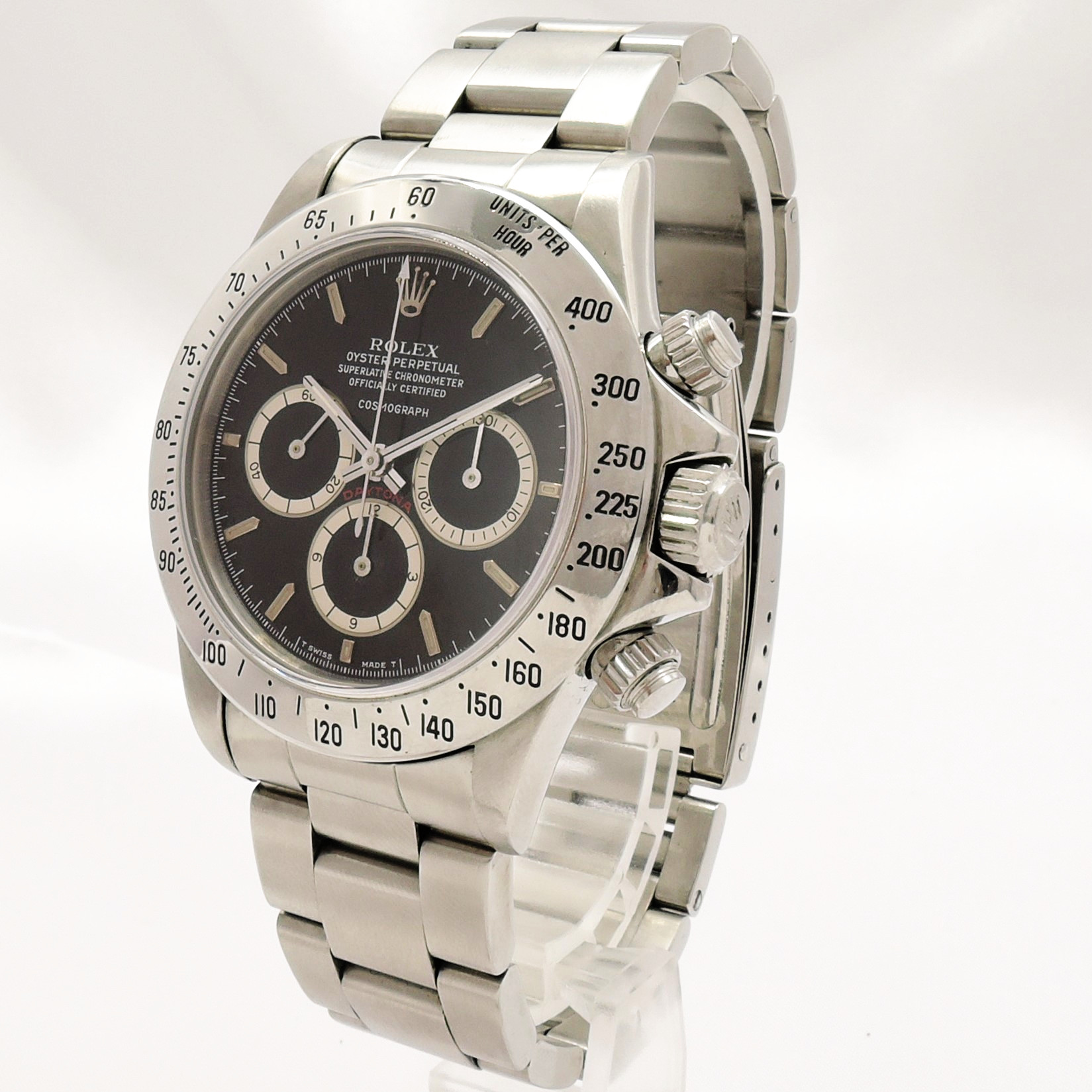 ロレックス デイトナ 16520 黒 L番 225タキ/逆6/段落ち 19.5cm AT ROLEX Daytona Black Floating Cosmograph C008690のイメージ画像