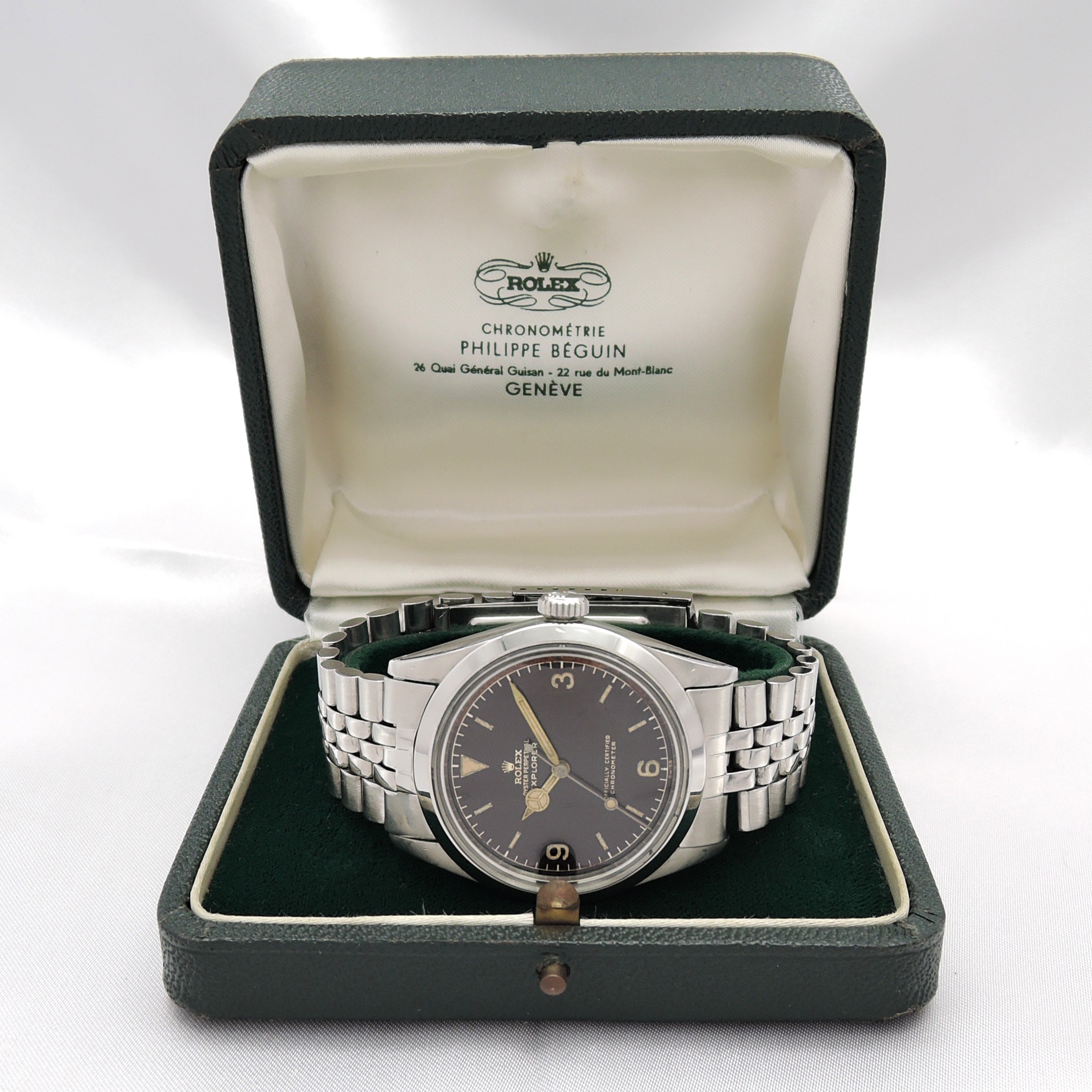 ロレックス エクスプローラーⅠ1016 ギルトダイヤル 5番台 トロピカル USAブレス 黒 ブラック 18cm Rolex ExplorerⅠ GiltDial Tropical C008785のイメージ画像