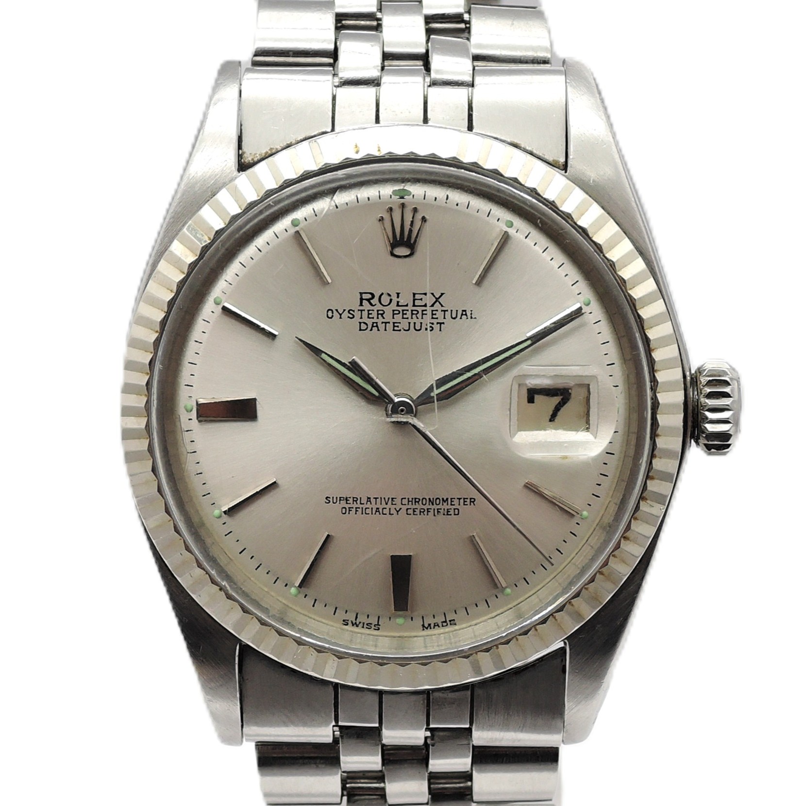 希少キャリバー ロレックス  デイトジャスト36 1601 シルバー文字盤  16cm AT ROLEX Date-Just 36 Silver C008587のイメージ画像