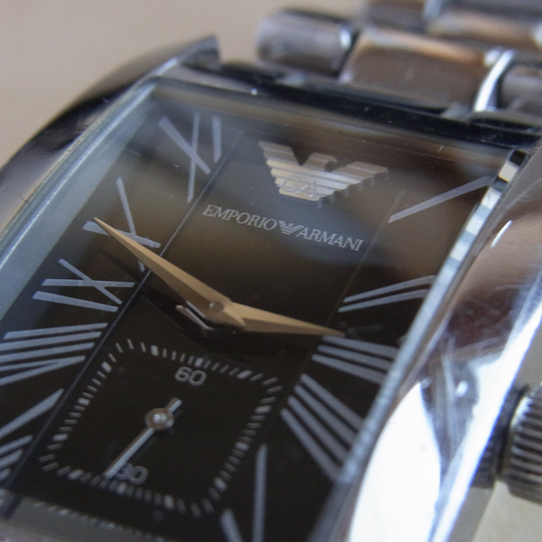 EMPORIO ARMANI エンポリオアルマーニ レクタングラーフェイス メンズ 中古時計 - トケナビ - 手数料無料の時計専門マーケット