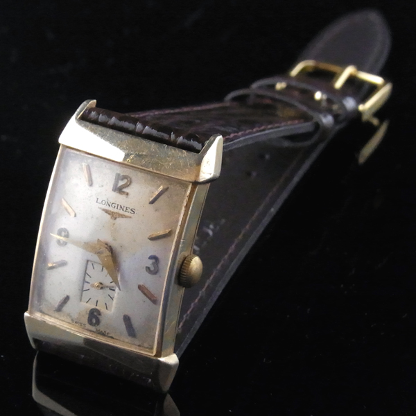 LONGINES　ロンジン　アンティーク手巻き　14K　角型　メンズ　1940年頃　不動のイメージ画像