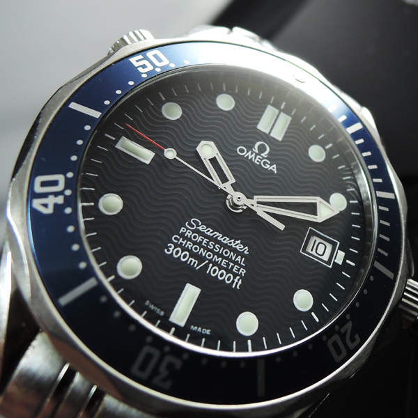オメガ シーマスター 2531-80 青 メンズ 自動巻き 保証書付き 中古腕時計