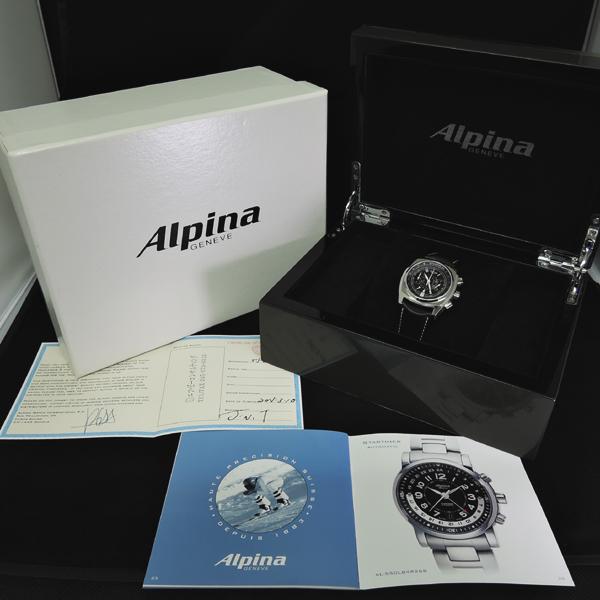 アルピナ ALPINA ヘリテージクロノグラフ　AL850x3H16　黒文字盤　革ベルトのイメージ画像
