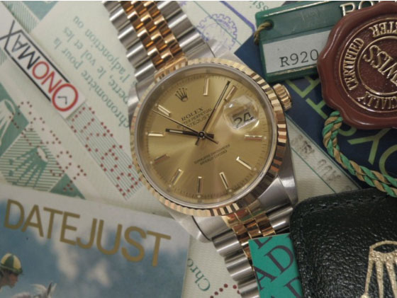 ROLEX ロレックス デイトジャスト 16233 1989年製 R品番 純正緑Ref16233裏蓋シール付！生産終了 - トケナビ -  手数料無料の時計専門マーケットプレイス ロレックス、オメガ等ブランド時計