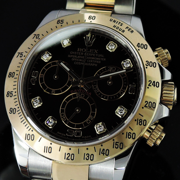 ロレックス ROLEX デイトナ Ref.116523G G番 SSｘYG 黒文字盤 完品