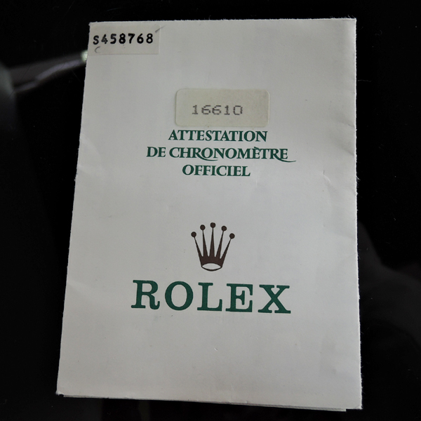 ロレックス ROLEX 16610 サブマリーナ S番 保証書付のイメージ画像