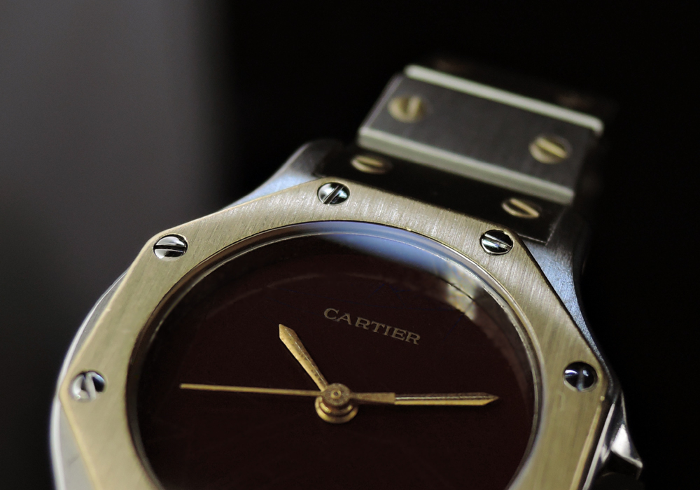 カルティエ Cartier サントスオクタゴンSM ボルドー 研磨仕上げのイメージ画像
