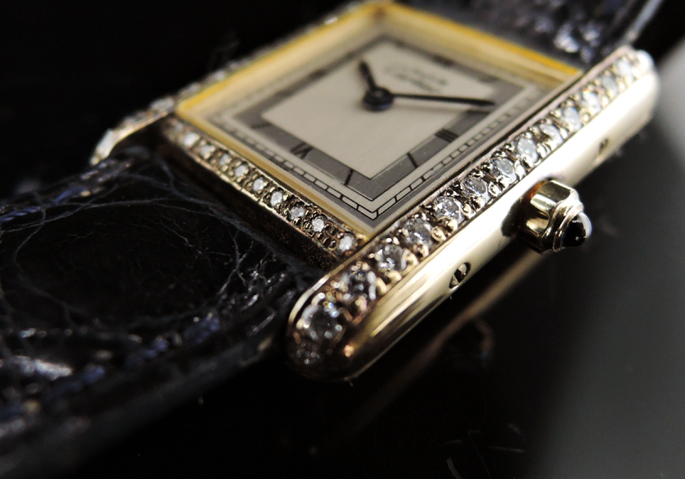 カルティエ Cartier マストタンク レディース クオーツ アフターダイヤ - トケナビ - 手数料無料の時計専門マーケットプレイス